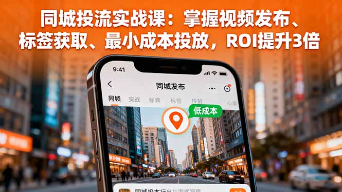 同城投流实战课：掌握视频发布、标签获取、最小成本投放，ROI提升3倍-117资源网