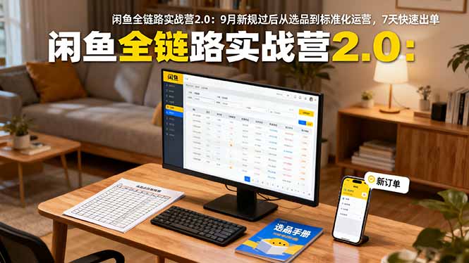闲鱼全链路实战营2.0：9月新规过后从选品到标准化运营，7天快速出单-117资源网