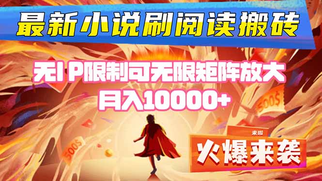 小说阅读搬砖单机每天收益200-400+ 无IP限制可无限矩阵放大 —-117资源网
