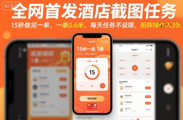全网首发酒店截图任务,15秒做完一单,一单0.6米,每天任务不设限,矩阵操作日入3张【揭秘】-117资源网