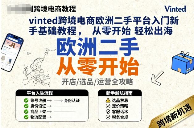 vinted跨境电商欧洲二手平台入门新手基础教程，从零开始轻松出海-117资源网