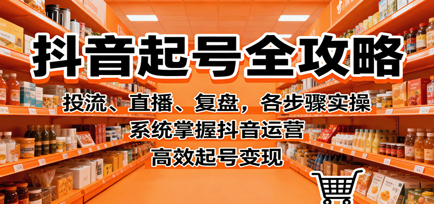 抖音起号全攻略，投流、直播、复盘，各步骤实操，系统掌握抖音运营，高效起号变现-117资源网
