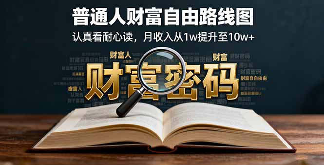 某付费文：普通人财富自由路线图，认真看耐心读，月收入从1w提升至10w+-117资源网