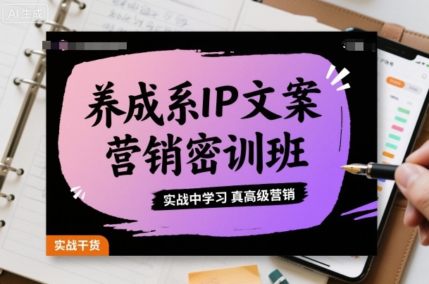 养成系IP文案营销密训班，实战中学习真高级营销-117资源网